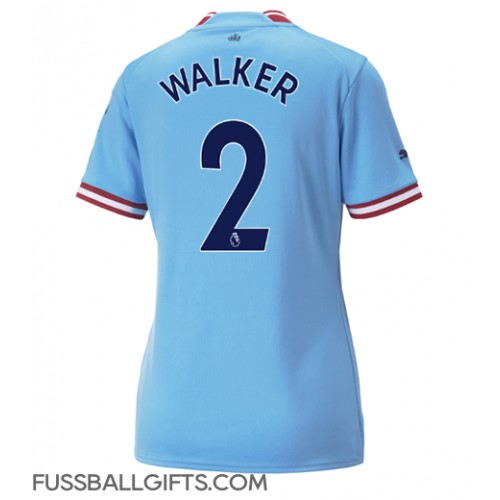 Manchester City Kyle Walker #2 Fußballbekleidung Heimtrikot Damen 2022-23 Kurzarm
